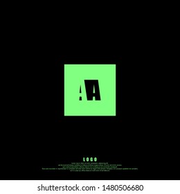 absract AA logo letter design concept isolated with square shape