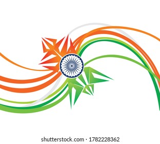 absract artistic creative indian tri color flag vector illustration