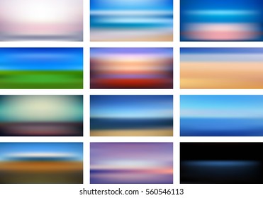 absract blurred nature outdoor landscape vector set