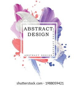 Absract design watercolor brush strokes composition hand drown