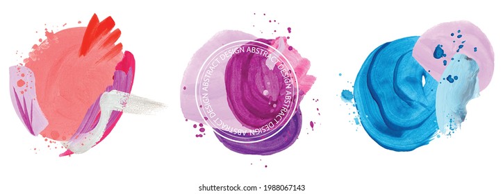 Absract design watercolor brush strokes composition hand drown