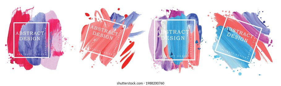 Absract design watercolor brush strokes composition hand drown