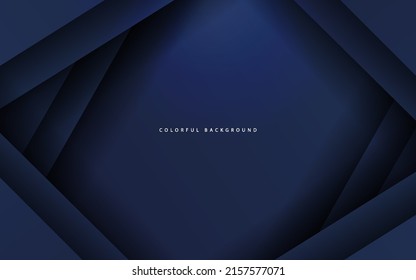 Absract dynamic shape navy blue papercut background