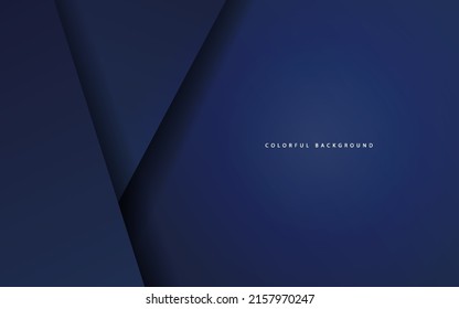 Absract Dynamic Shape Navy Blue Papercut Background