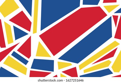 Absract geometric background in red, blue and yellow colors