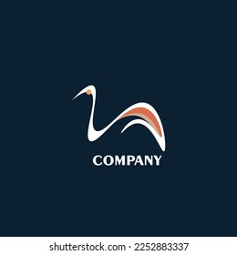 Abstraktes Logo, indem es die Form eines Flaminggos in seiner Produktionsbasis widerspiegelt.