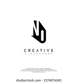 absract NO logo letters design concept in shadow shape