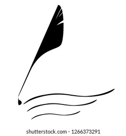 absract quill logo design,quill logo template,illustration
