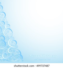 Absrtact Floral Christmas Tree Background, Trendy Design Template