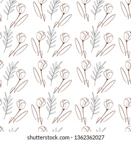 Absrtact florals, flowers seamless pattern