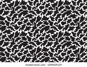 Absrtact minimal cow skin seamless . Fashionable black and white vector illustration. 