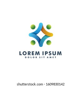 Absrtact people logo design vector