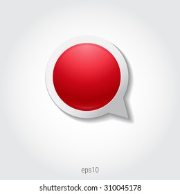 Absrtract 3d message bubble in red color 