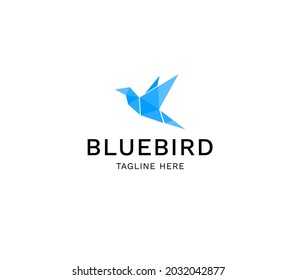 Absrtract blue bird logo design