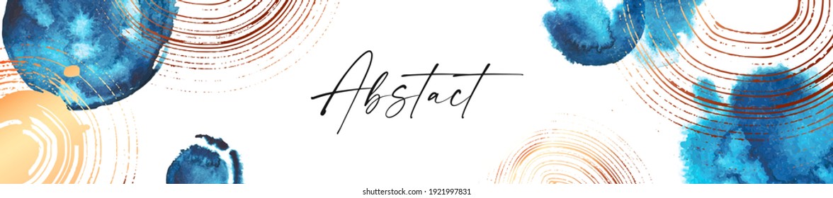 Abstact art design. Hand painted minimalistic composition. Watercolor and inc paint stains in contemporary template. Cover, card, poster and banner modern design.