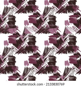 Abstact brush strokes seamless pattern. Cross Hatching. Urban wallpaper. Grunge backdrop. Design for fabric, textile print, surface, wrapping, cover, greeting card. Creative vector illustration
