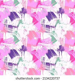 Une brosse abstraite brosse un motif harmonieux. Cross Hatching. Fond d'écran urbain. Arrière-plan grunge. Conception pour tissu, impression textile, surface, emballage, couverture, carte de voeux. Illustration vectorielle créative
