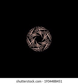 Logo de círculo abstracto con diseño de vector de fondo negro