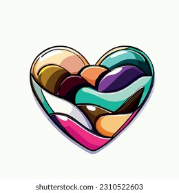 Abstact Colourful Heart Logo Design