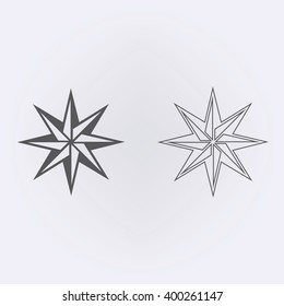 Abstact compass outline icon . Vector illustration