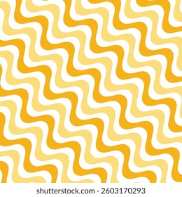 abstact diagonal water wave stripes repeating pattern background vector. Pastel yellow geometric wavy lines fabric pattern.