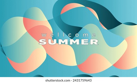 abstact dynamic fluid wave of vintage gradient for wellcome summer 