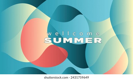 abstact dynamic fluid wave of vintage gradient for wellcome summer 