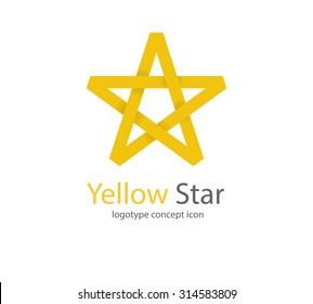 Abstact Five point star logo template. Logotype icon Superstar concept. 3D logo template.