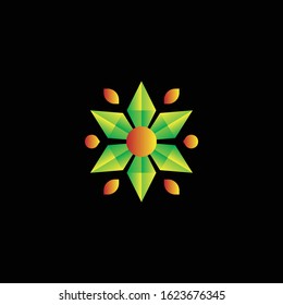 abstact flower  vector in colors , perfect for your icon set , decoration , branding and etc