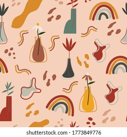 Abstact flower vintage seamless pattern design. Great feminine fabric, scrapbooking, wallpaper, giftwrap. Suraface pattern design