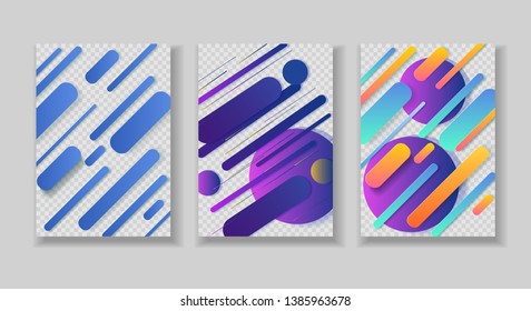 Abstact geometric shapes. Vector banners. Modern graphic design with colorful fluid splashes and shapes.