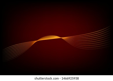Abstact Golden 8 Wave Line for Element Design of Certificate, Banner, Backdrop, Cover, etc at Black
