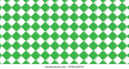 Abstact green white checkered seamless background. Green white graphic resource checkered pattern, illustration