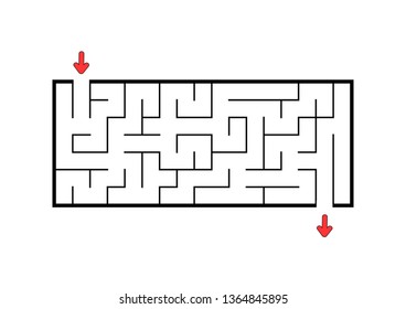 Abstact labyrinth. Educational game for kids. Puzzle for children. Maze conundrum. Find the right path. Vector illustration