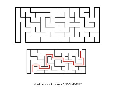 Abstact labyrinth. Educational game for kids. Puzzle for children. Maze conundrum. Find the right path. Vector illustration