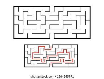 Abstact labyrinth. Educational game for kids. Puzzle for children. Maze conundrum. Find the right path. Vector illustration