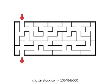 Abstact labyrinth. Educational game for kids. Puzzle for children. Maze conundrum. Find the right path. Vector illustration