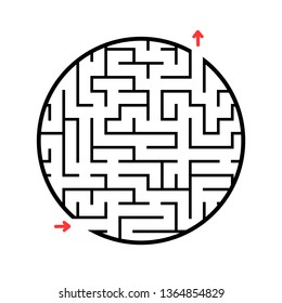 Abstact labyrinth. Educational game for kids. Puzzle for children. Maze conundrum. Find the right path. Vector illustration