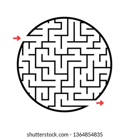 Abstact labyrinth. Educational game for kids. Puzzle for children. Maze conundrum. Find the right path. Vector illustration