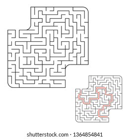 Abstact labyrinth. Educational game for kids. Puzzle for children. Maze conundrum. Find the right path. Vector illustration