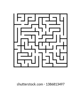 Abstact labyrinth. Educational game for kids. Puzzle for children. Maze conundrum. Find the right path. Vector illustration.