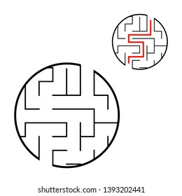 Abstact labyrinth. Educational game for kids. Puzzle for children. Maze conundrum. Find the right path. Vector illustration.