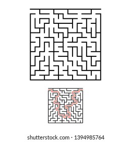 Abstact labyrinth. Educational game for kids. Puzzle for children. Maze conundrum. Find the right path. Vector illustration.