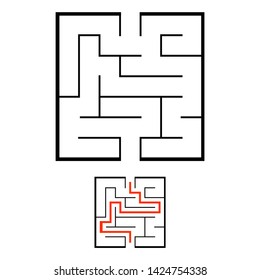 Abstact labyrinth. Educational game for kids. Puzzle for children. Maze conundrum. Find the right path. Vector illustration.