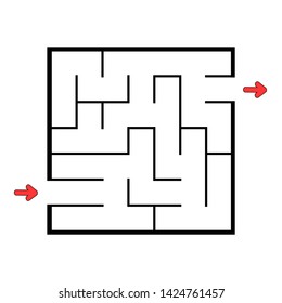 Abstact labyrinth. Educational game for kids. Puzzle for children. Maze conundrum. Find the right path. Vector illustration.