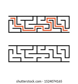 Abstact labyrinth. Educational game for kids. Puzzle for children. Maze conundrum. Find the right path. Vector illustration.