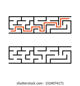 Abstact labyrinth. Educational game for kids. Puzzle for children. Maze conundrum. Find the right path. Vector illustration.
