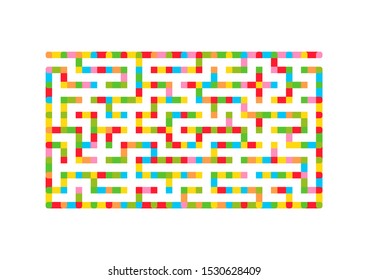 Abstact labyrinth. Educational game for kids. Puzzle for children. Maze conundrum. Find the right path. Vector illustration.