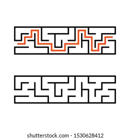 Abstact labyrinth. Educational game for kids. Puzzle for children. Maze conundrum. Find the right path. Vector illustration.