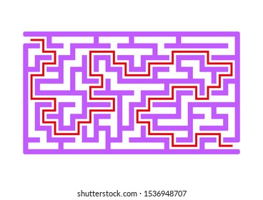 Abstact labyrinth. Educational game for kids. Puzzle for children. Maze conundrum. Find the right path. Vector illustration.
